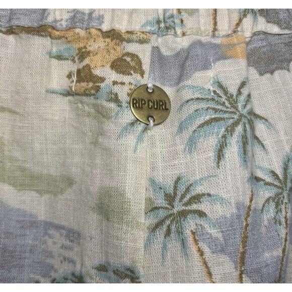 Rip Curl Palm Tropical Linen Blend Beach Pullon Shorts Women's Size Large - Picture 5 of 16